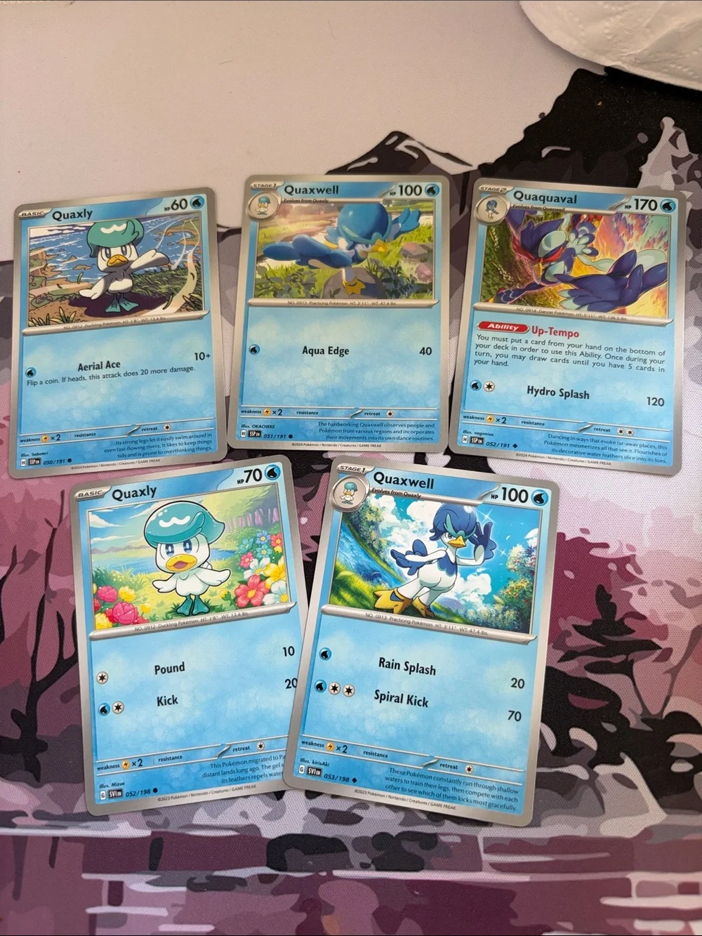 Quaxly, Quaxwell & Quaquaval Evolution Lot | Scarlet & Violet + Surging Sparks